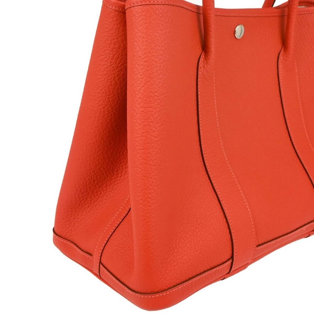 Hermes Rouge Pivoine Country Garden Party 36 PM Tote Bag VP□R 176731 - Picture 3 of 11
